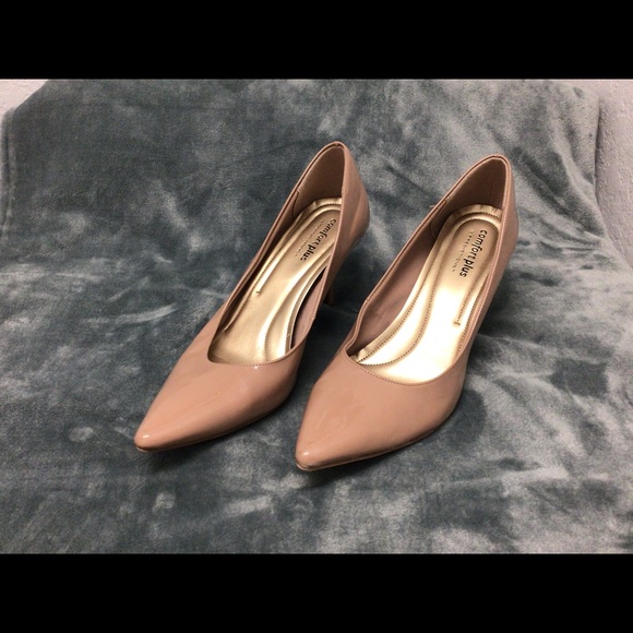 Comfort Plus Tan Patent Pumps
